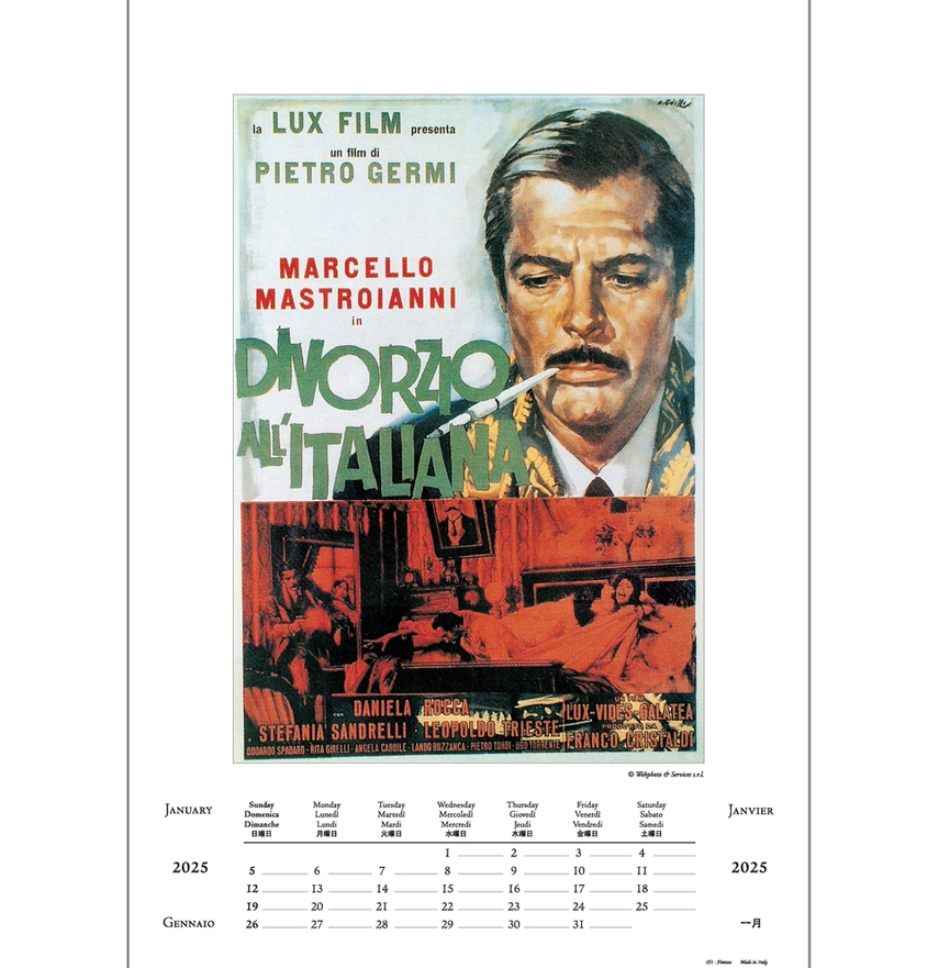 Large Cinema Italiano Vintage Art Calendars 2025
