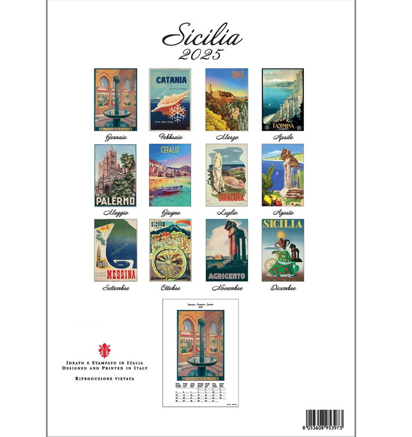 Sicilia 2025 Calendar - Made in Italy