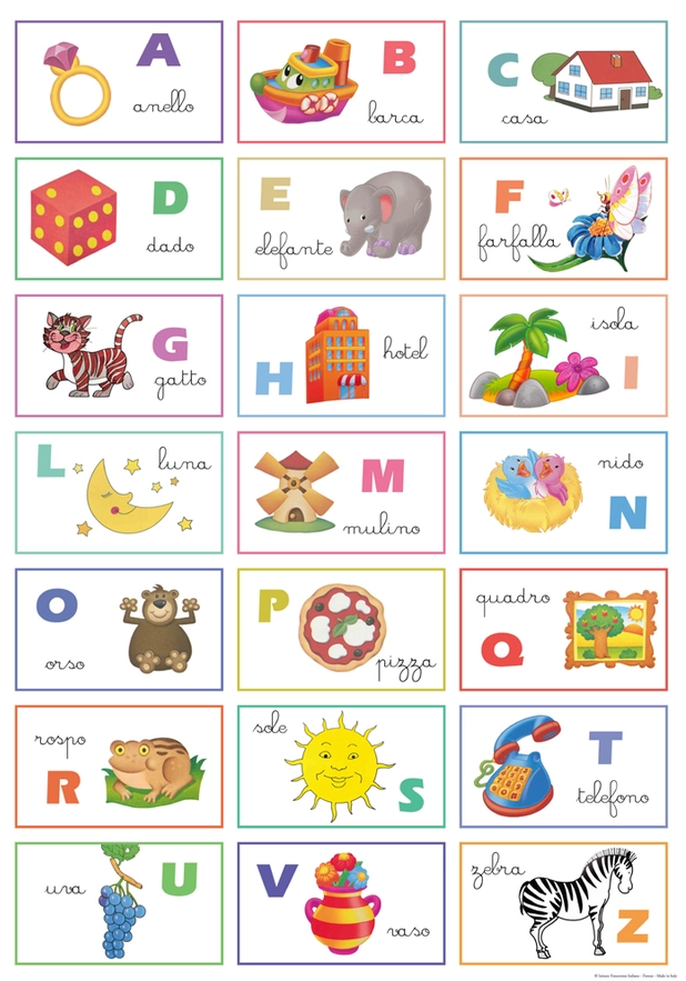 Modern Italian Alphabet Poster