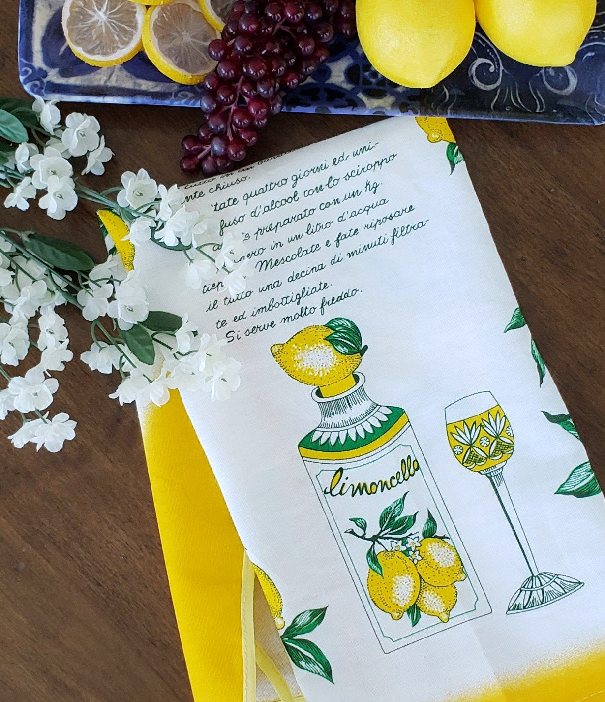 Limoncello Cotton Apron Made in Italy