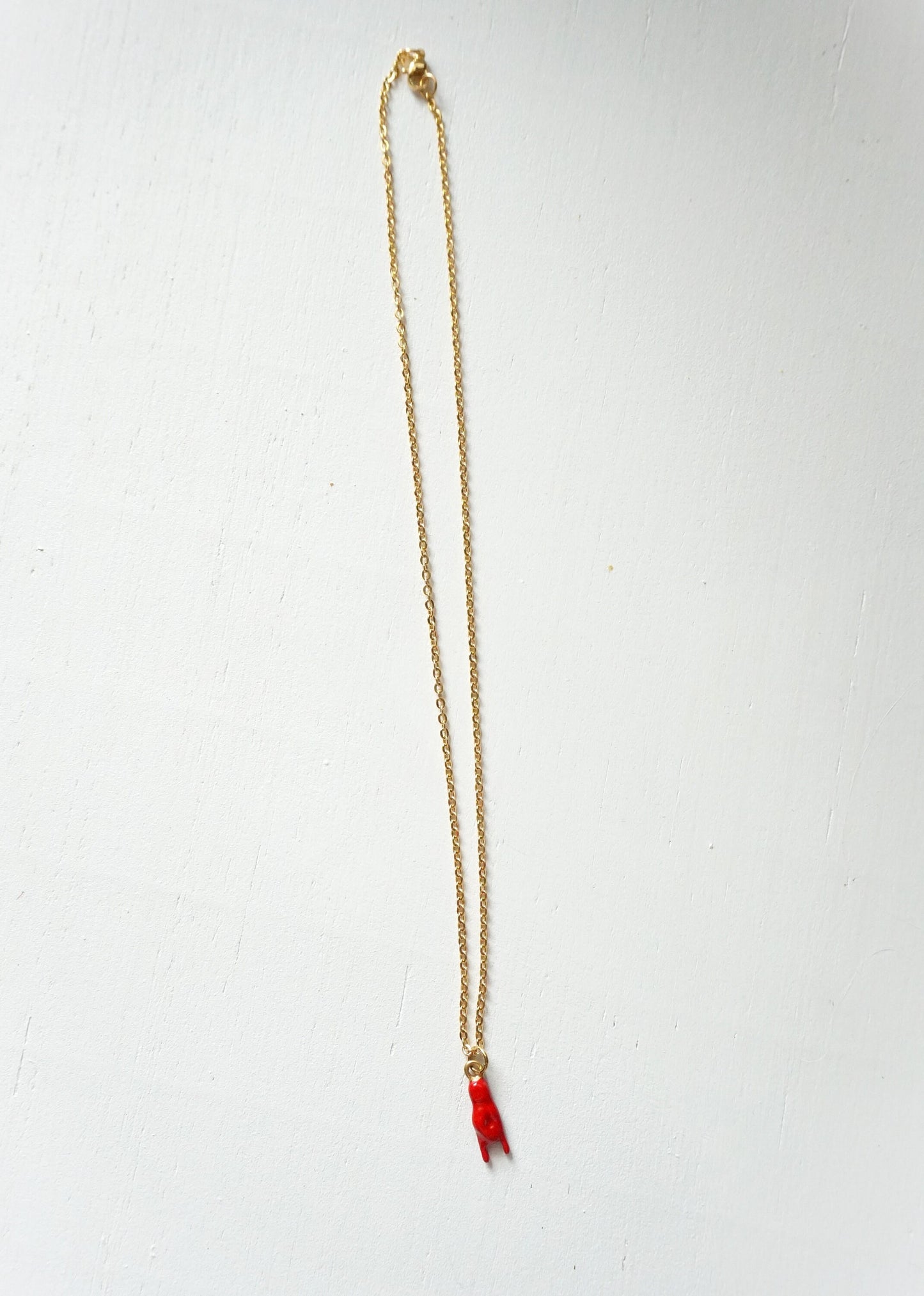 Italian Mano Necklace by ConAmore Gems - Red Mano Cornuto Chain