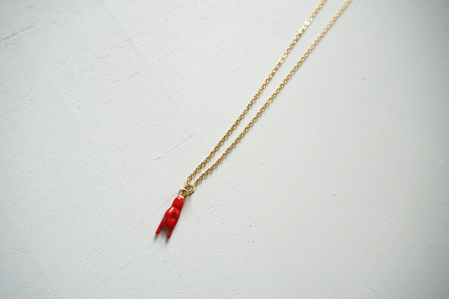 Italian Mano Necklace by ConAmore Gems - Red Mano Cornuto Chain