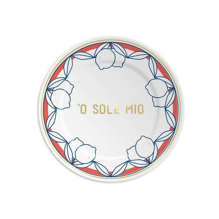 O Sole Mio Italian Porcelain Dessert Plate - Made in Italy