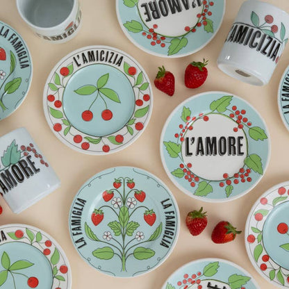 La Famiglia Porcelain Dessert Plate Made in Italy