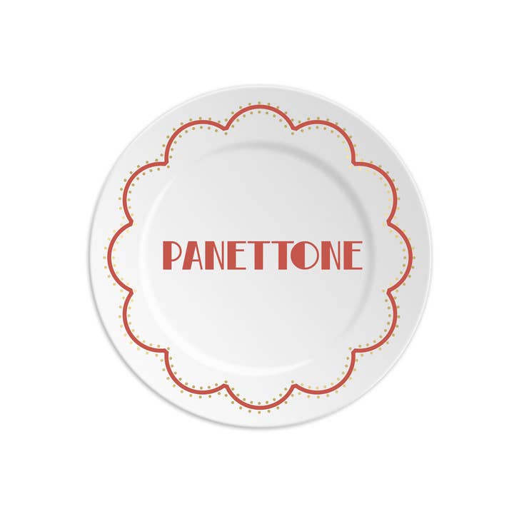 Panettone Porcelain Dessert Plate - Christmas Collection