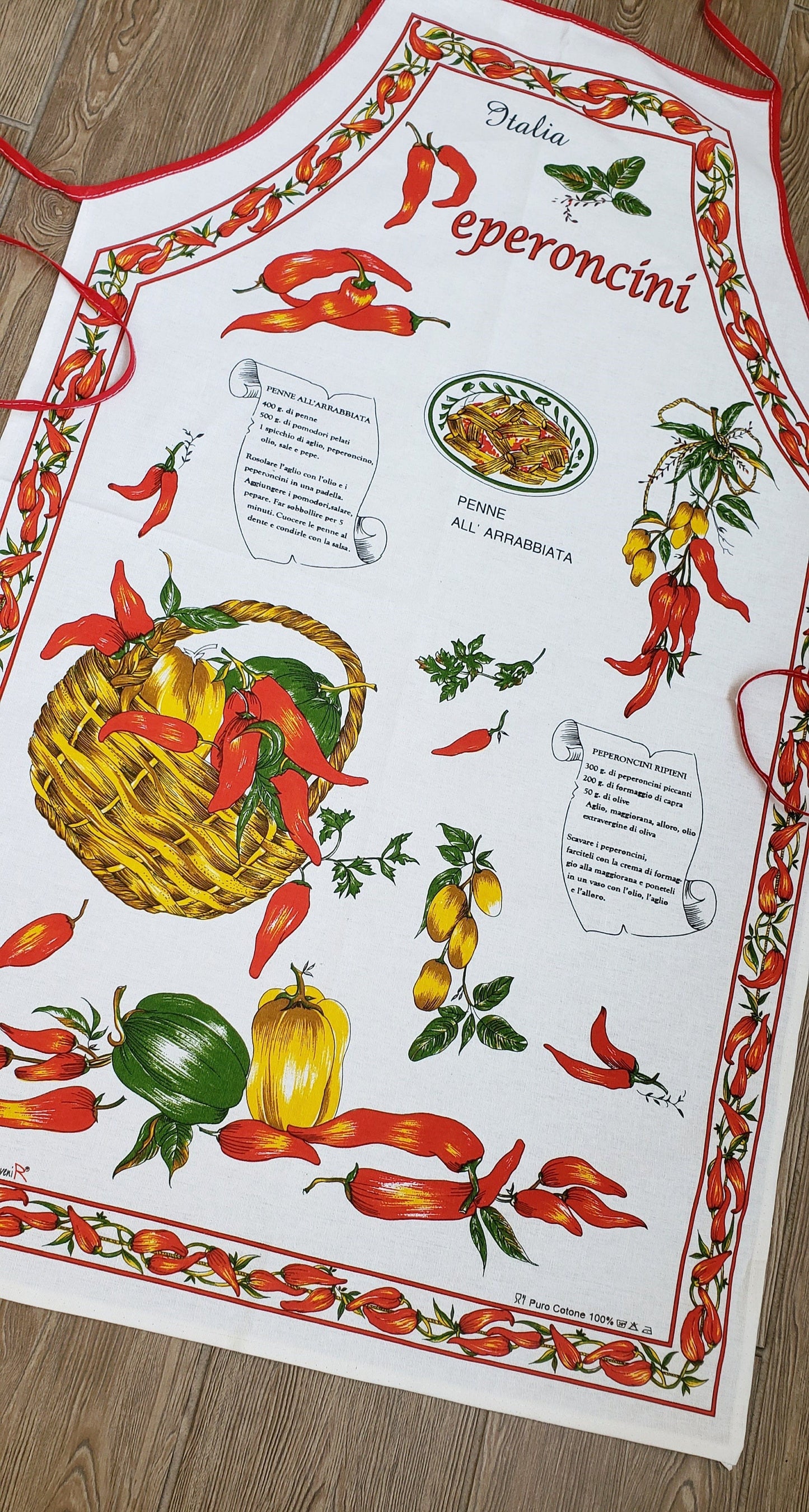 Peperoncini Cotton Apron Made in Italy