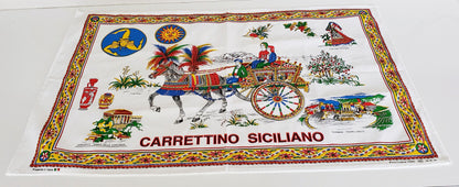 Carrettino Sicilian Cotton Tea Towel Made in Italy Sicily Souvenir