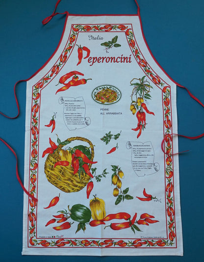 Peperoncini Cotton Apron Made in Italy