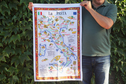 La Pasta – Regional Pasta Dishes – Italian Cotton Tea Towel – Made in Italy