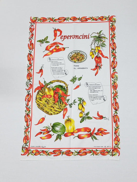 Peperoncini – Peppers – Italian Cotton Tea Towel – Made in Italy