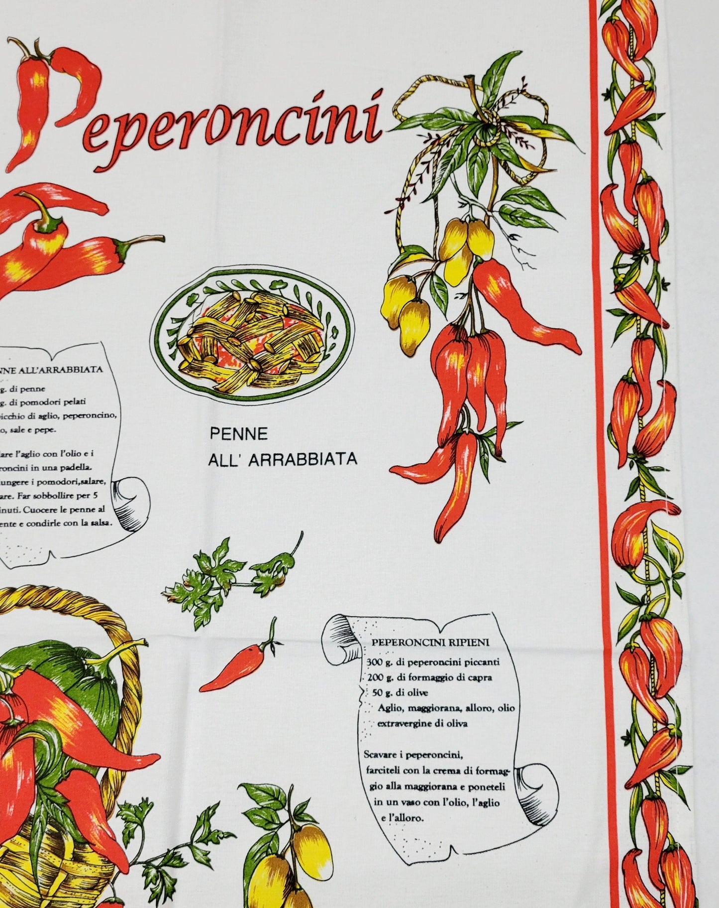 Peperoncini – Peppers – Italian Cotton Tea Towel – Made in Italy