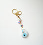 Portafortuna - Evil Eye Keychain in White by ConAmore Gems