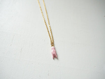 Italian Mano Necklace by ConAmore Gems - Pink Mano Cornuto Chain