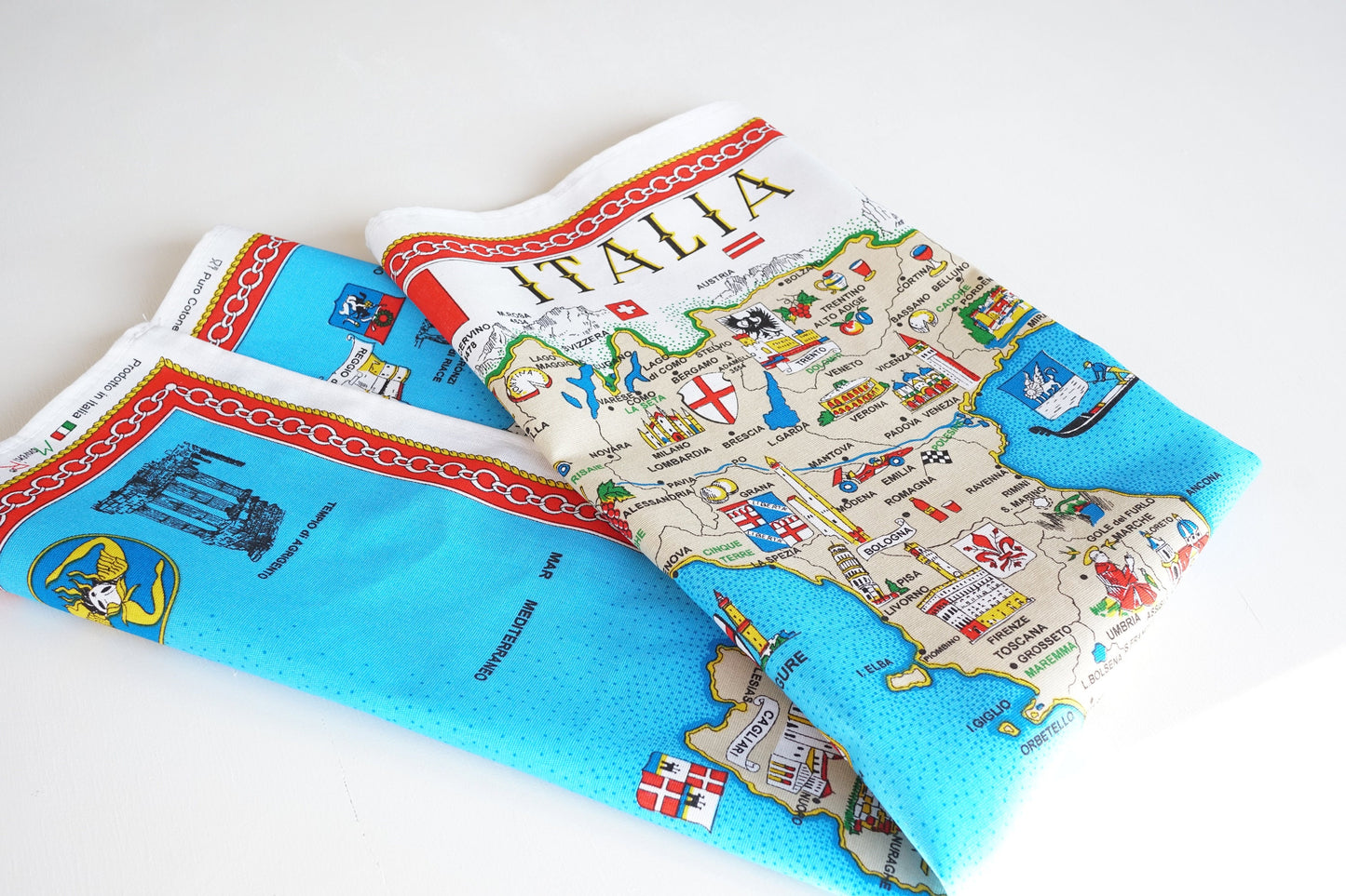 Italia – Map of Italy – Italian Cotton Tea Towel – Made in Italy