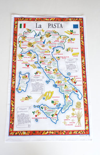 La Pasta – Regional Pasta Dishes – Italian Cotton Tea Towel – Made in Italy