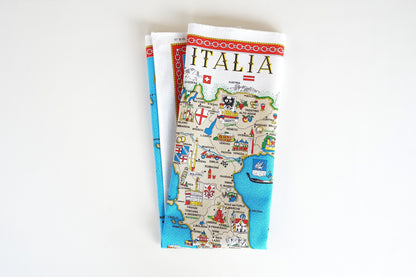 Italia – Map of Italy – Italian Cotton Tea Towel – Made in Italy