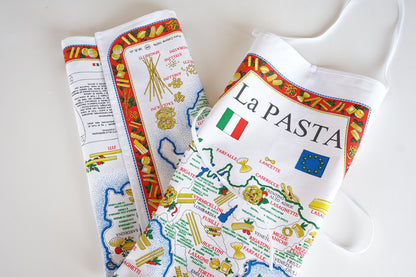 Italian Regional Map Pasta Cotton Apron Made in Italy