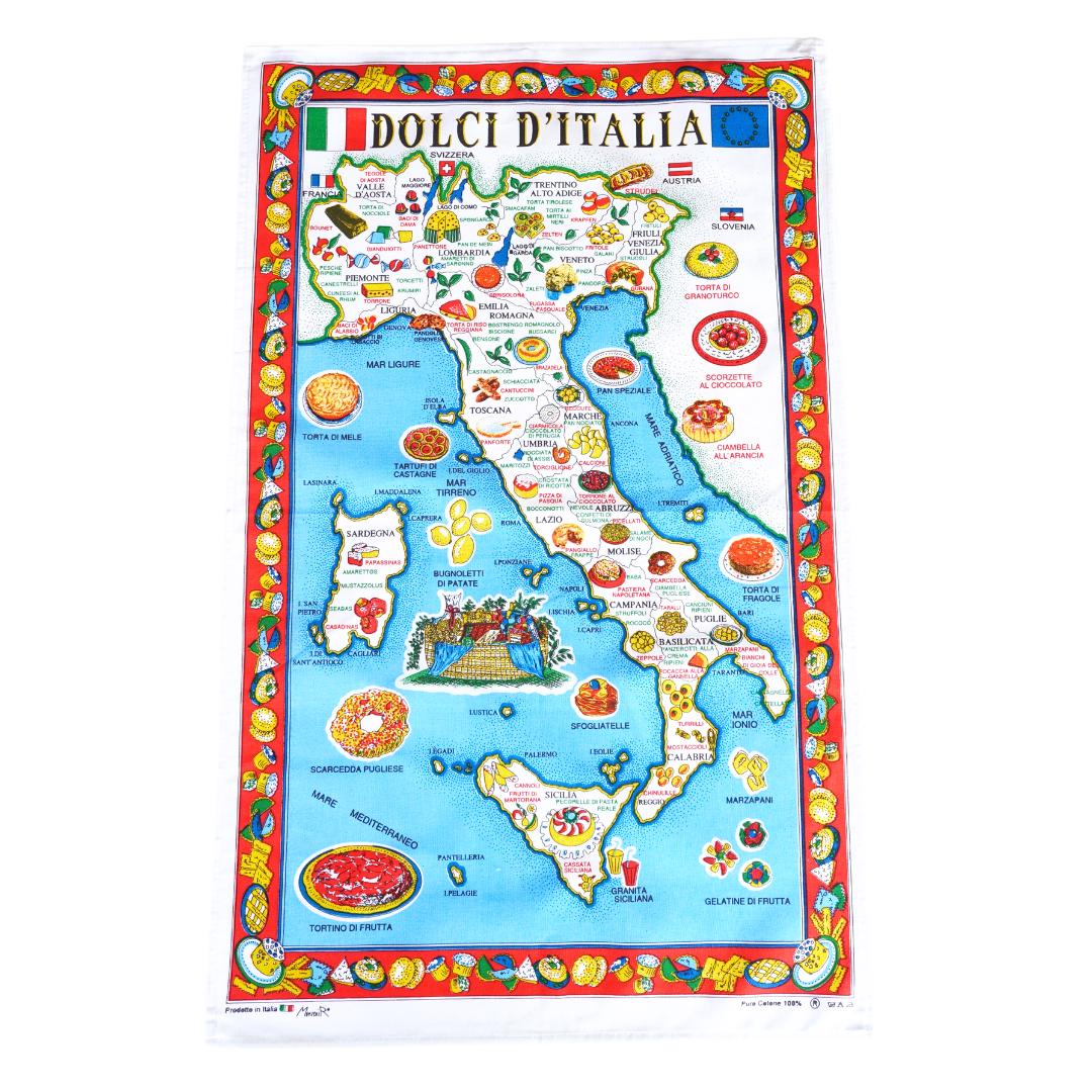 Dolci d’Italia – Italian Sweets – Italian Cotton Tea Towel – Made in Italy