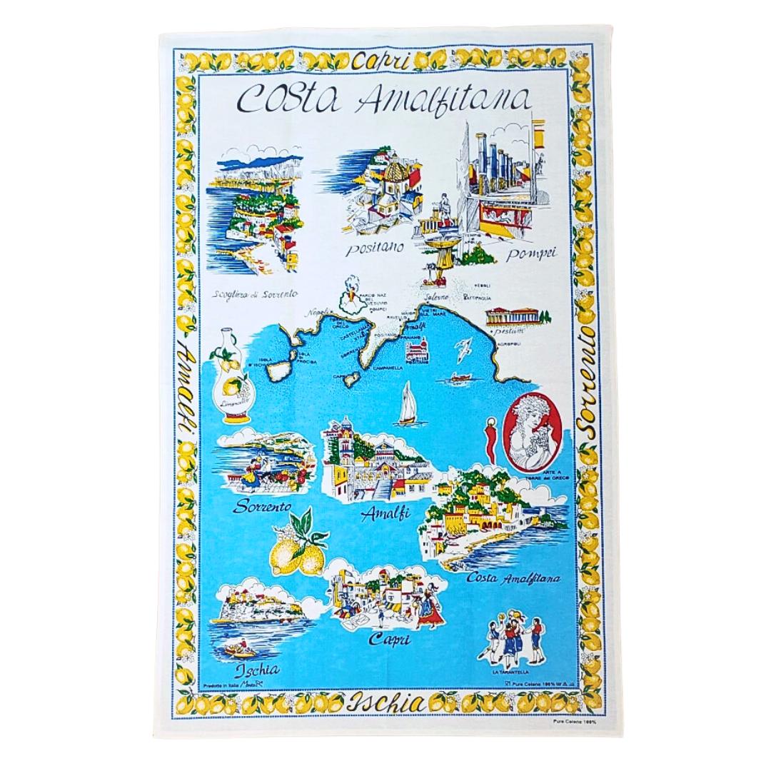 Costa Amalfitana – Amalfi Coast – Italian Cotton Tea Towel – Made in Italy