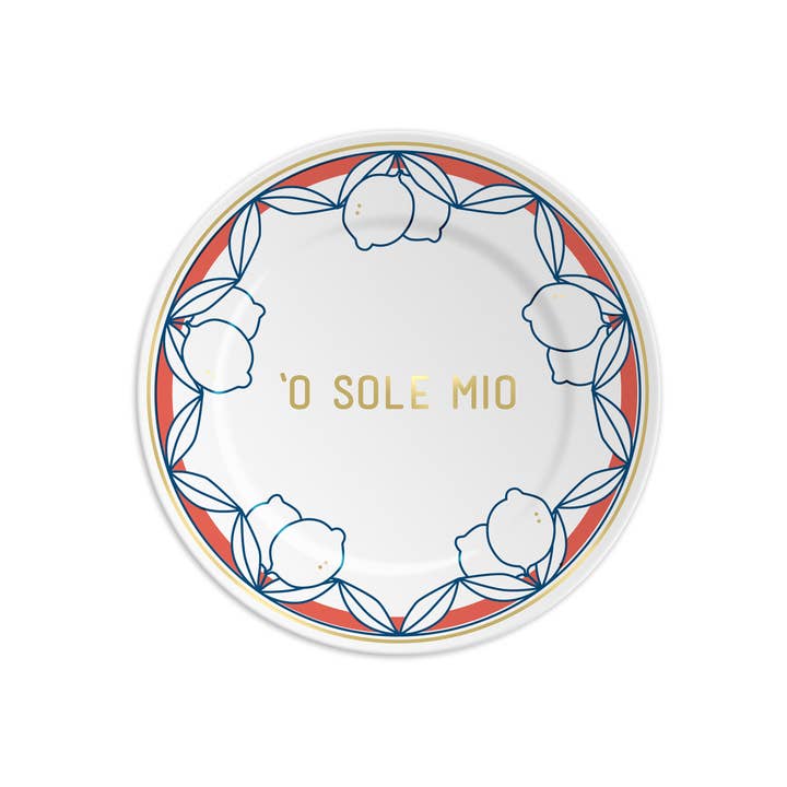 O Sole Mio Italian Porcelain Dessert Plate - Made in Italy