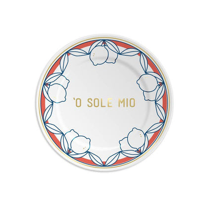 O Sole Mio Italian Porcelain Dessert Plate - Made in Italy